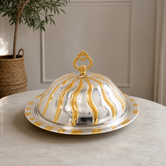 Stainless Steel Covered Serving Tray, 48 cm