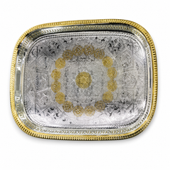 Stainless Steel Rectangular Serving Tray, 43 cm
