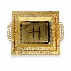 Stainless Steel Serving Tray Set, 2-Piece, Gold