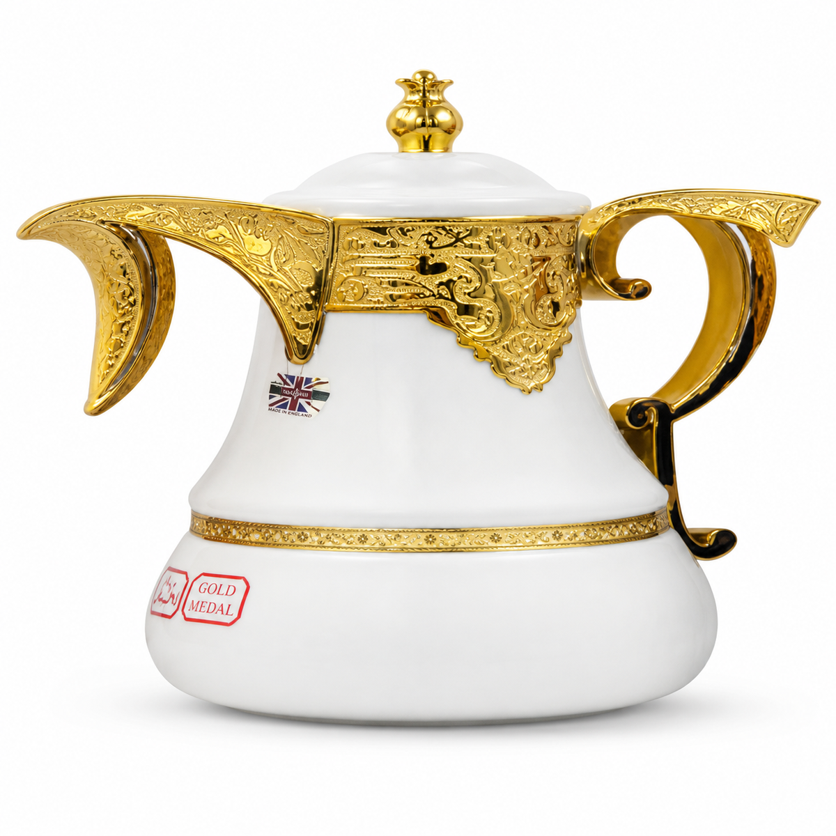 Dallah coffee flask with gold-tone trim, 1 litre