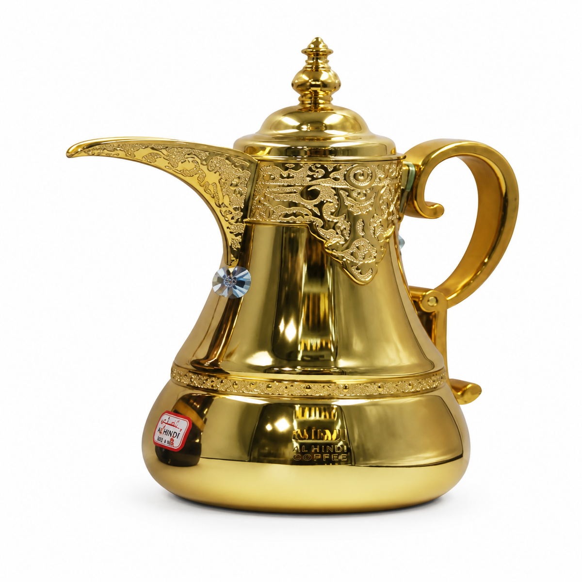 Dallah coffee flask with gold-tone trim, 1 litre