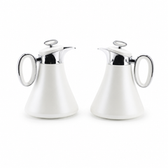 Dallah Coffee Flask Set (2 × 1 L), White and Gold