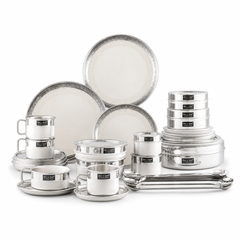 Ceramic Dinnerware Set with Gold Trim — White & Gold