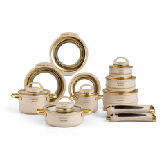 Green and Gold Ceramic Dinnerware Set