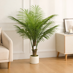 Artificial Palm Plant with White Vase, 1.2 m