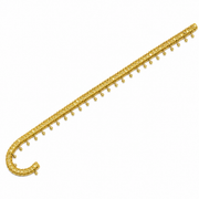 Gold-tone decorative celebration cane with sequins, coins and hooked handle