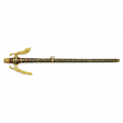 Decorated Celebration Cane with Gold Coins