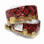 Embroidered tatreez head band with gold coins