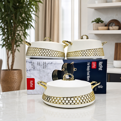 3-Piece Food Warmer Set, White (2.0 L, 2.5 L, 3.0 L)