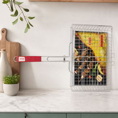 BBQ Grill Mesh Basket, 30 × 55 cm