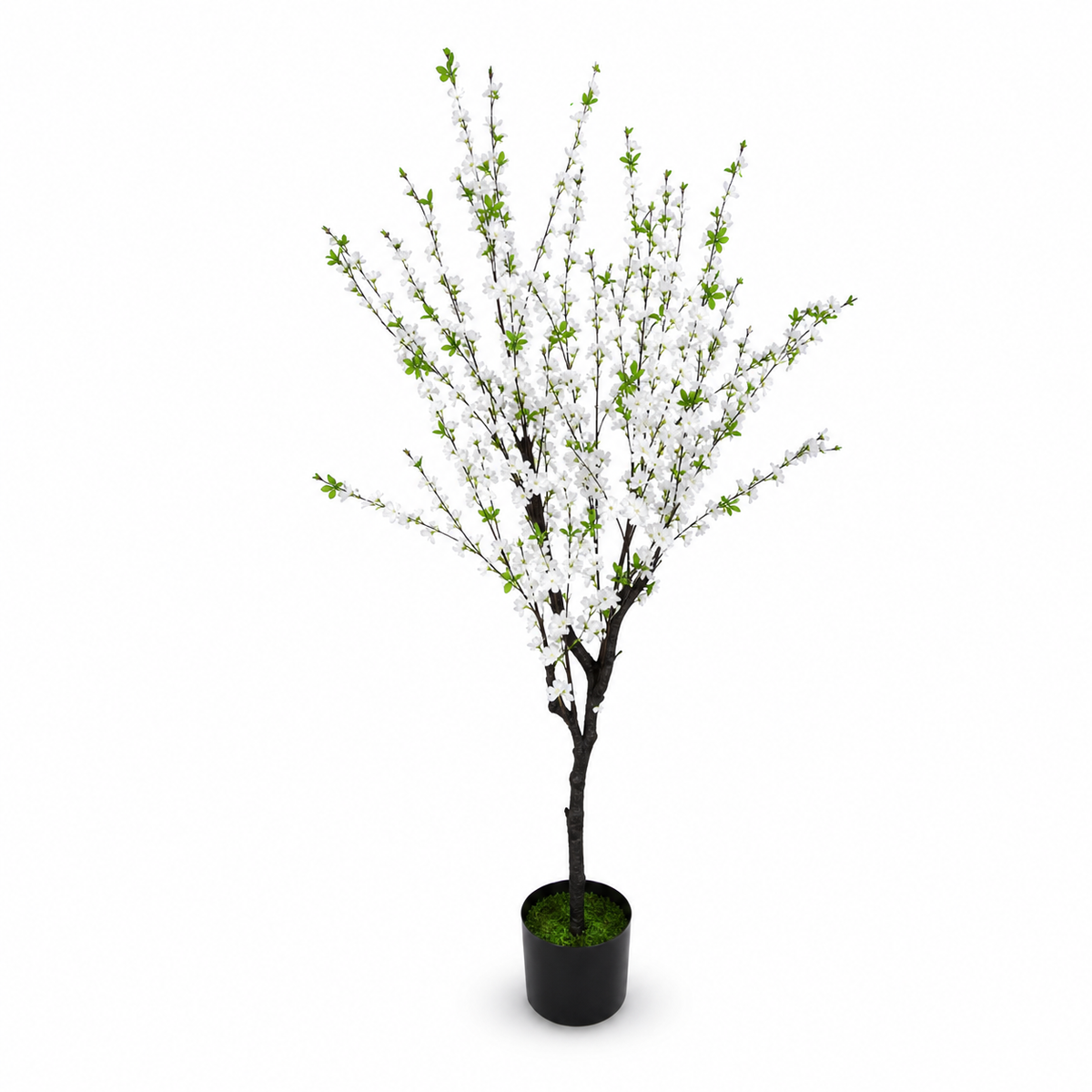 Artificial blossom tree with white blossoms, 1.25 m tall