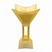 Tall gold mesh floor-standing goblet-shaped burner 96 cm
