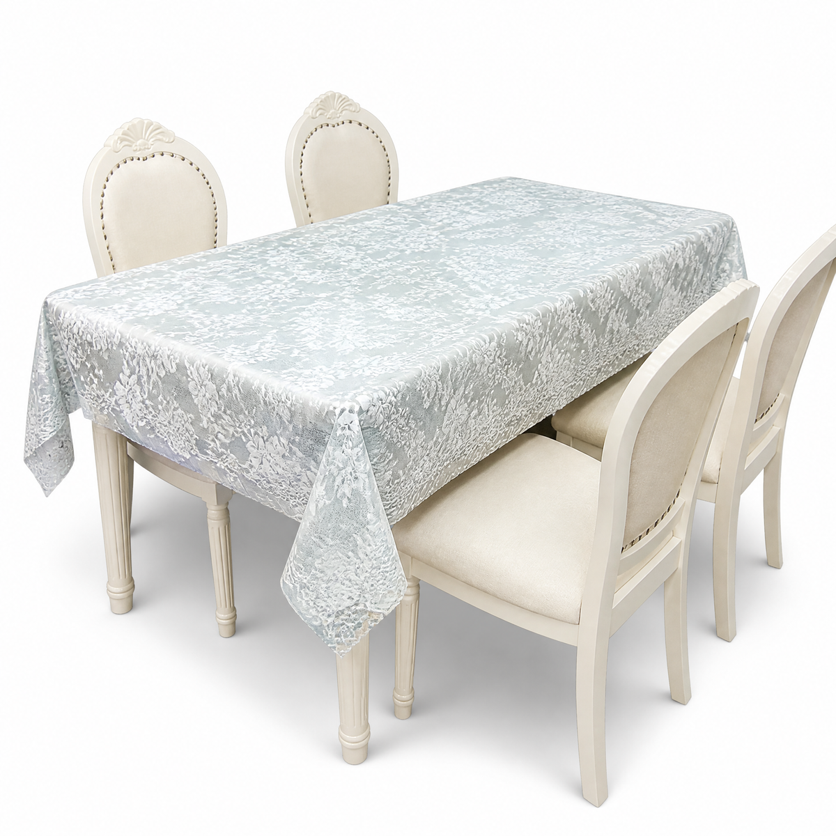 Light blue lace-look floral pattern table roll 1.37 m x 20 m item MTRA-8907H-S