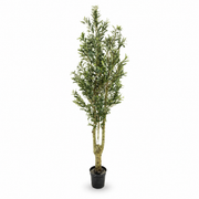 Artificial tree with green foliage 180 cm tall potted in its basin