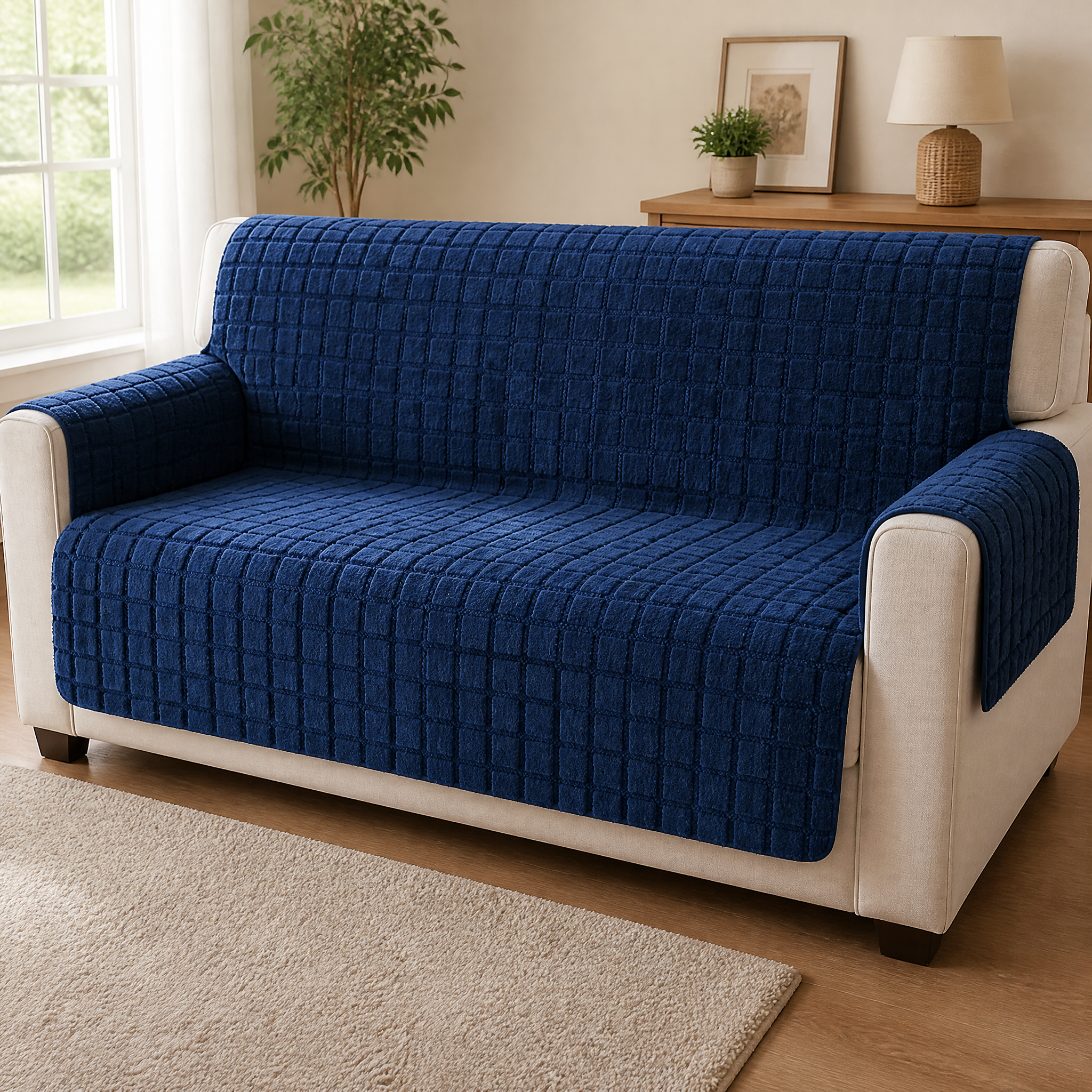 Navy sofa cover