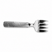One of six silver tea forks with twisted handles 15.5 cm