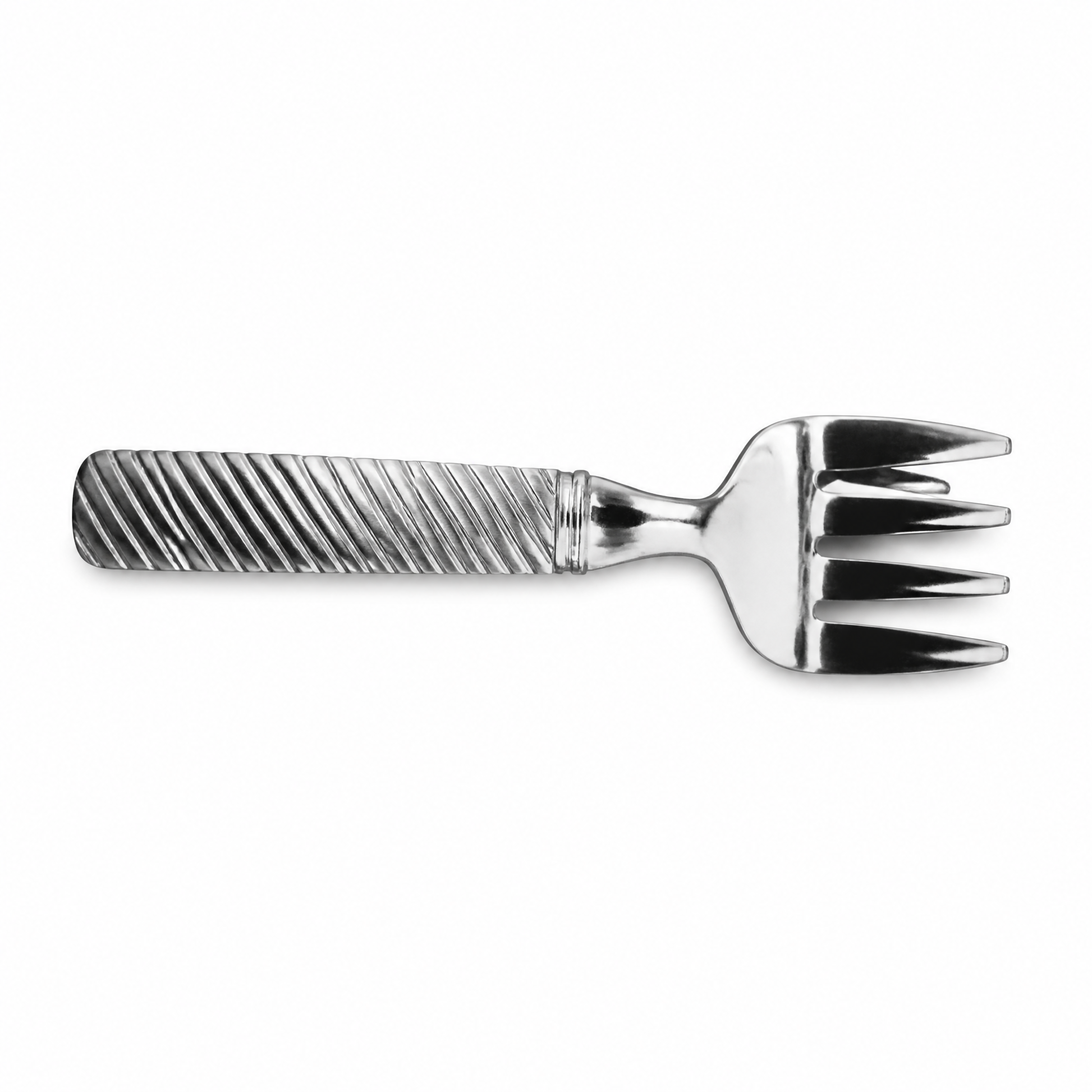 One of six silver tea forks with twisted handles 15.5 cm