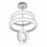 White and silver tiered round LED ring ceiling light