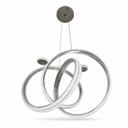 Silver-toned ring-form pendant ceiling light with interlocking rings