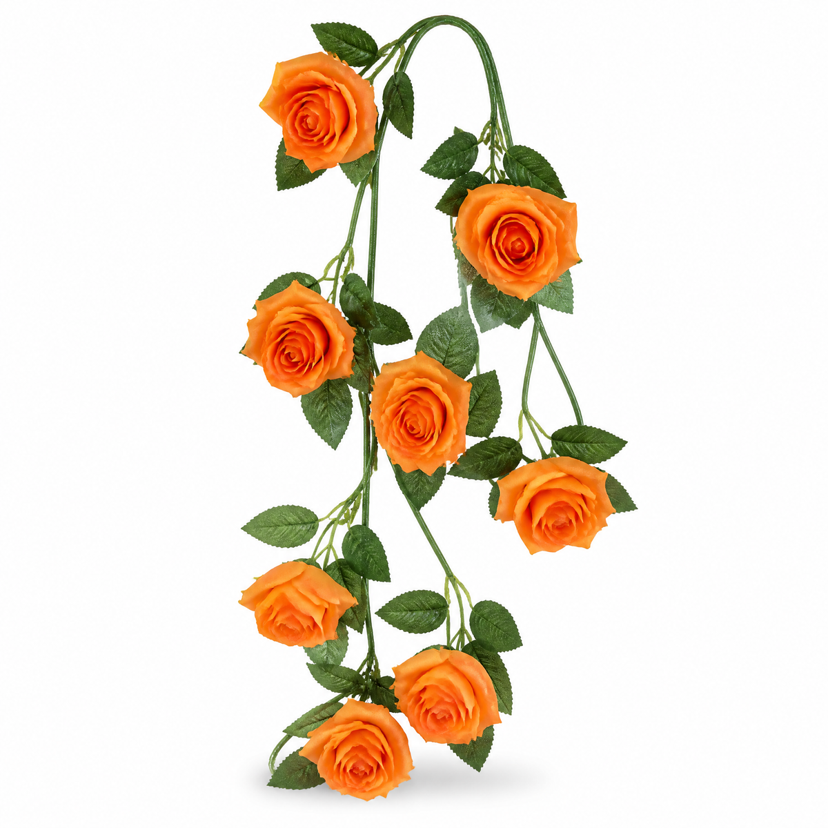 Orange artificial rose floral garland 2 metre length
