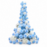 Blue and white artificial rose floral arrangement 2 metre size