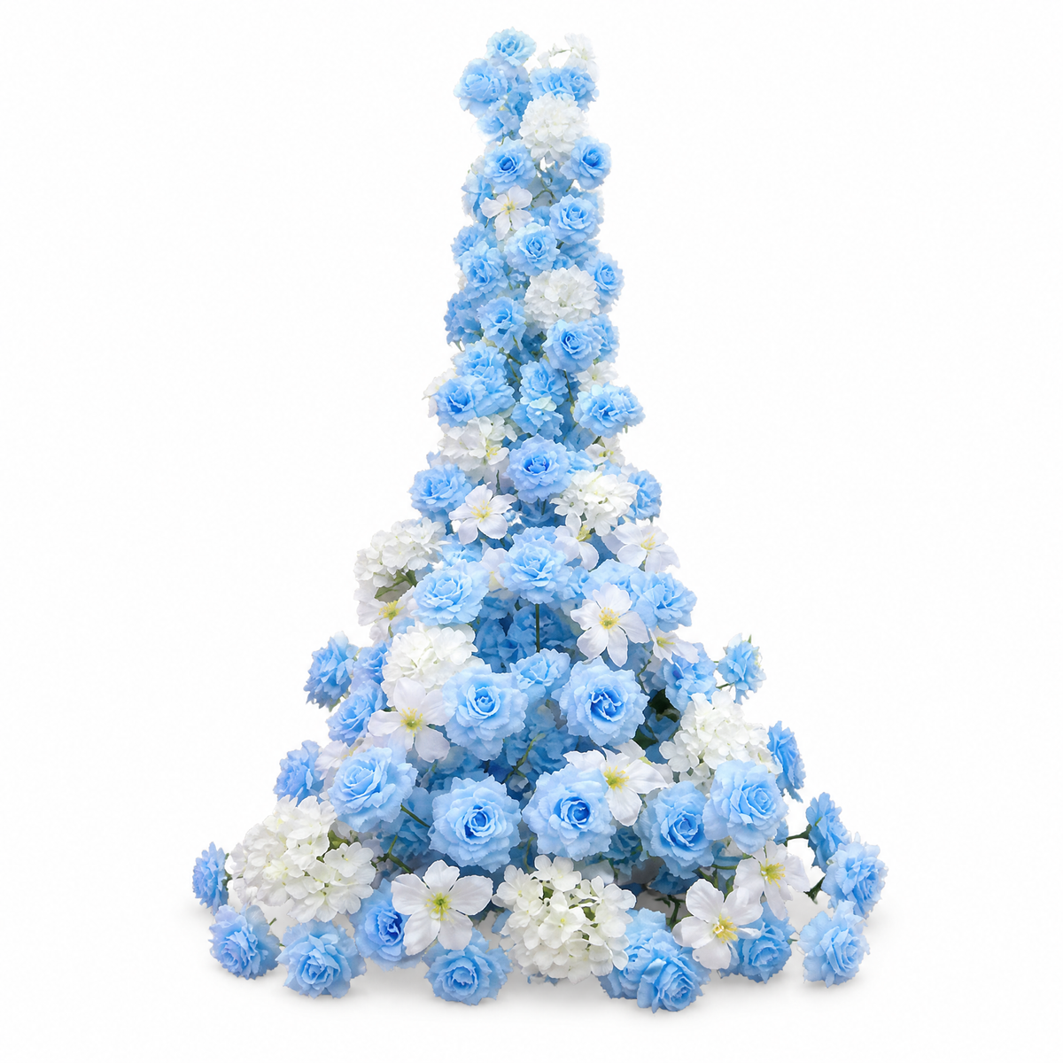 Blue and white artificial rose floral arrangement 2 metre size