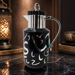 Arabian Elegance Silver and Black Thermal Coffee Carafe 1L