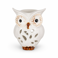 Ceramic Owl Shaped Candle Holder – Decorative Vintage White Tea Light Holder for Home Decor