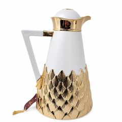 Luxury Gold Trim Arabic Coffee Pot Thermal Insulated Carafe