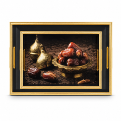 Luxurious Gilded Bronze Frame with Artistic Date Fruit Display Graphic Art Print