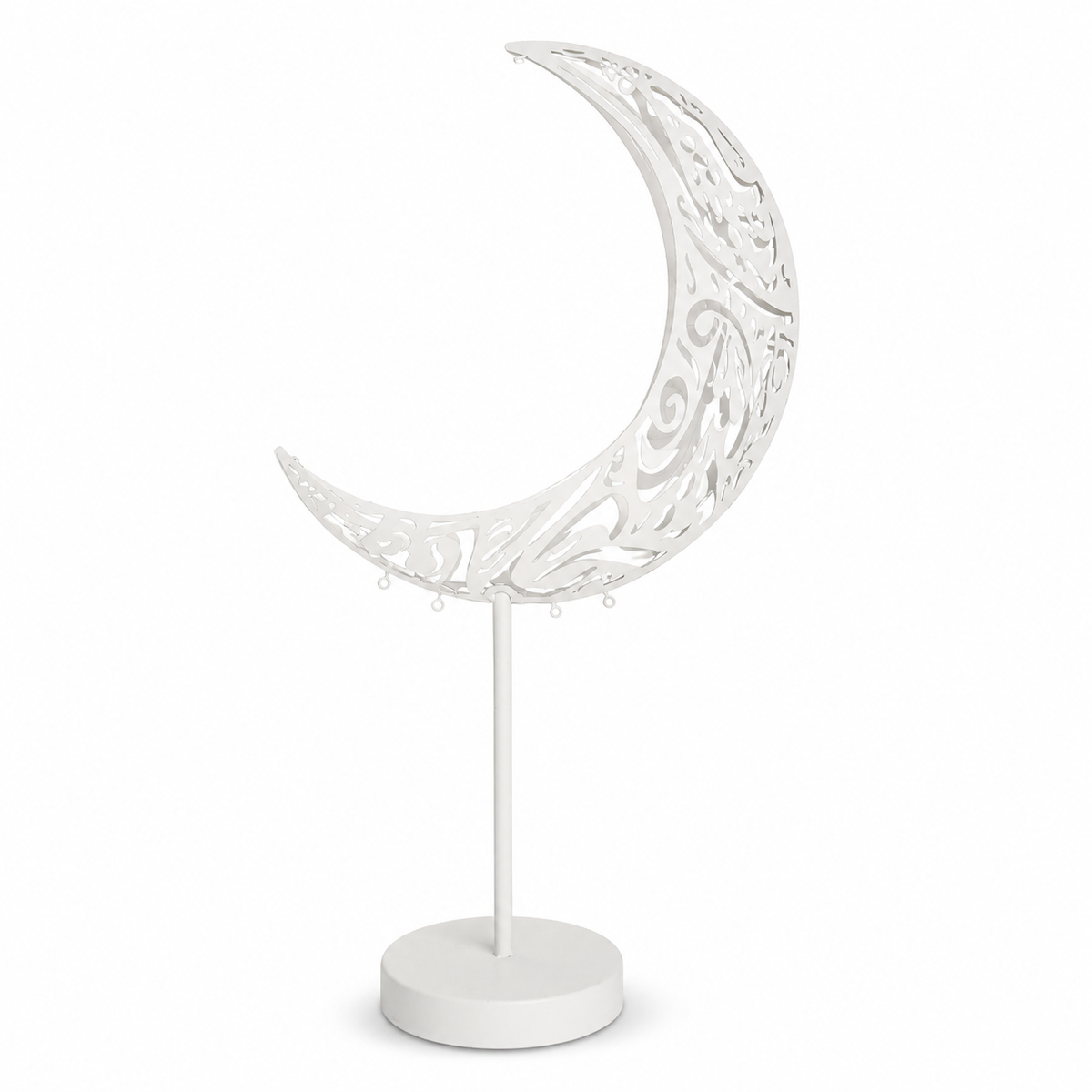 Moon Crescent Metal Lantern Stand Elegant Home Decor