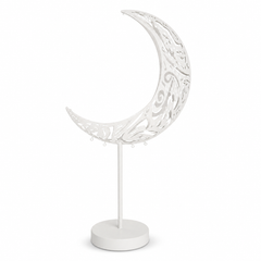 Moon Crescent Metal Lantern Stand Elegant Home Decor