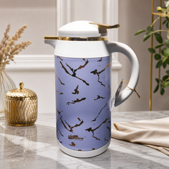 Elegant Marble Insulated Thermal Jug with Lid - 2L Purple Gold