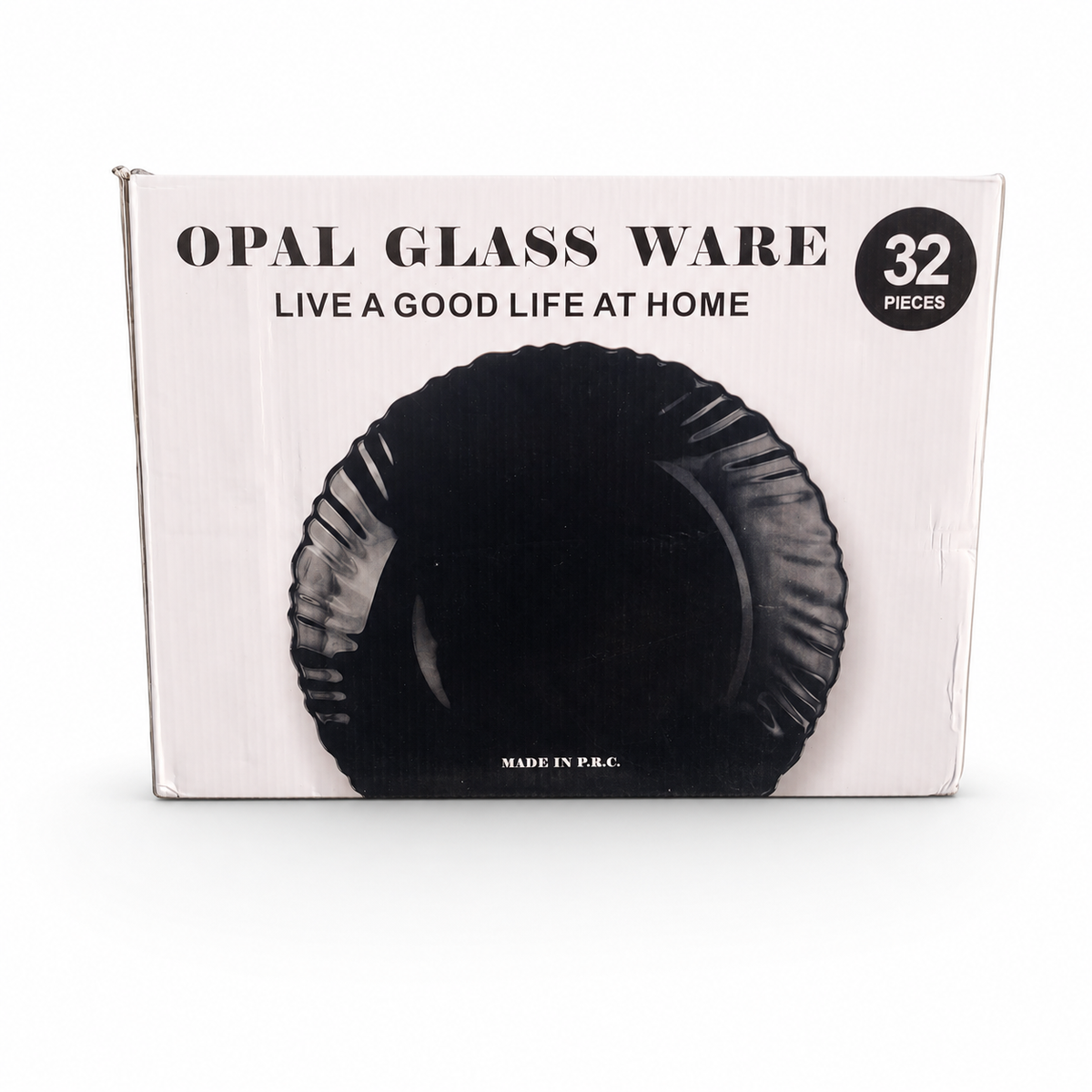 32-Piece Black Opal Glass Dinnerware Set Elegant Home Dining Collection