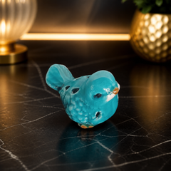Handmade Ceramic Blue Bird Shaped Ocarina Flute Ornament