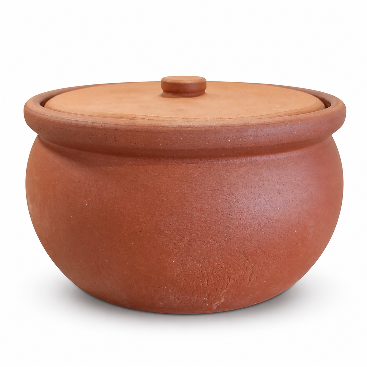 Handcrafted Clay Rice Cooking Pot with Lid - Eco-Friendly Natural Earthenware for Flavorful Meals