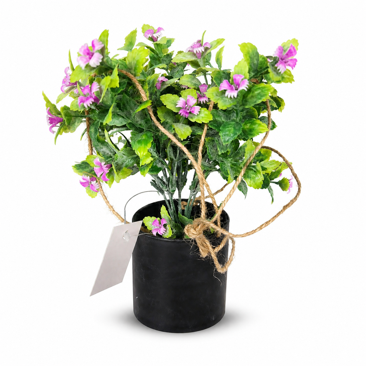 Artificial Lavender Plant in Black Pot – Realistic Faux Greenery for Home and Office Decor