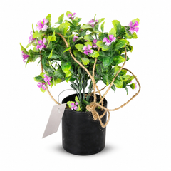 Artificial Lavender Plant in Black Pot – Realistic Faux Greenery for Home and Office Decor