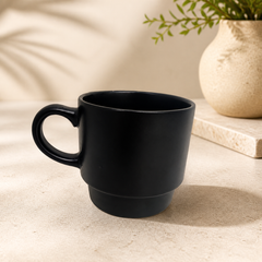Matte Black Stoneware Coffee Mug - 12 oz Premium Ceramic Cup