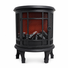 Vintage Wood-Burning Style Electric Stove Heater with Realistic Flame Effect