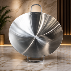 Stainless Steel Wok Lid 40cm – Durable Pan Cover with Handles for Easy Cooking