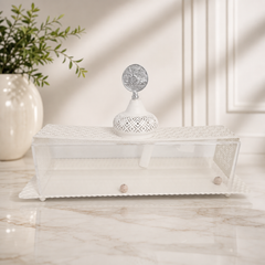Deluxe Acrylic Dry Fruit Box with Ornate Lid for Elegant Home Entertaining
