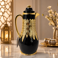 Luxurious Gold and Black Insulated Coffee Carafe – 1L Elegant Thermal Pitcher