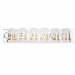 Gold Rim Glass Mug Set of 6 - Elegant Crystal-Style Coffee and Tea Cups for Special Occasions