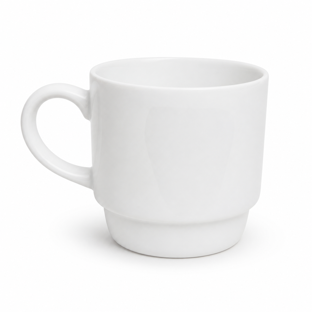 Classic White Ceramic Coffee Mug - 12 oz. Durable Drinkware for Home or Office