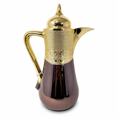 Elegant Gold-Plated Arabic Coffee Dallah - Traditional Middle Eastern Teapot for Authentic Brewing
