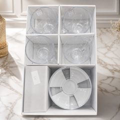 Elegant Clear Glass Tea Cup and Saucer Set for Four - Modern Design