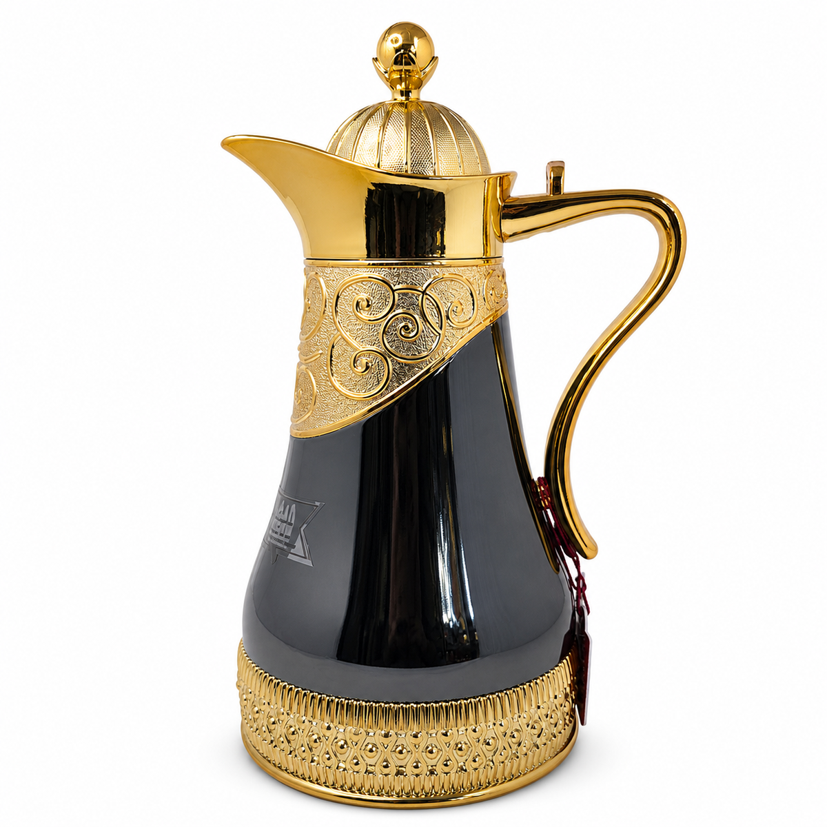 Luxurious Gold-Trimmed Arabic Coffee Pot – Elegant Design, Durable Craftsmanship