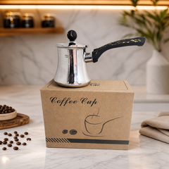 Stainless Steel Turkish Coffee Pot with Ergonomic Handle - 12 oz