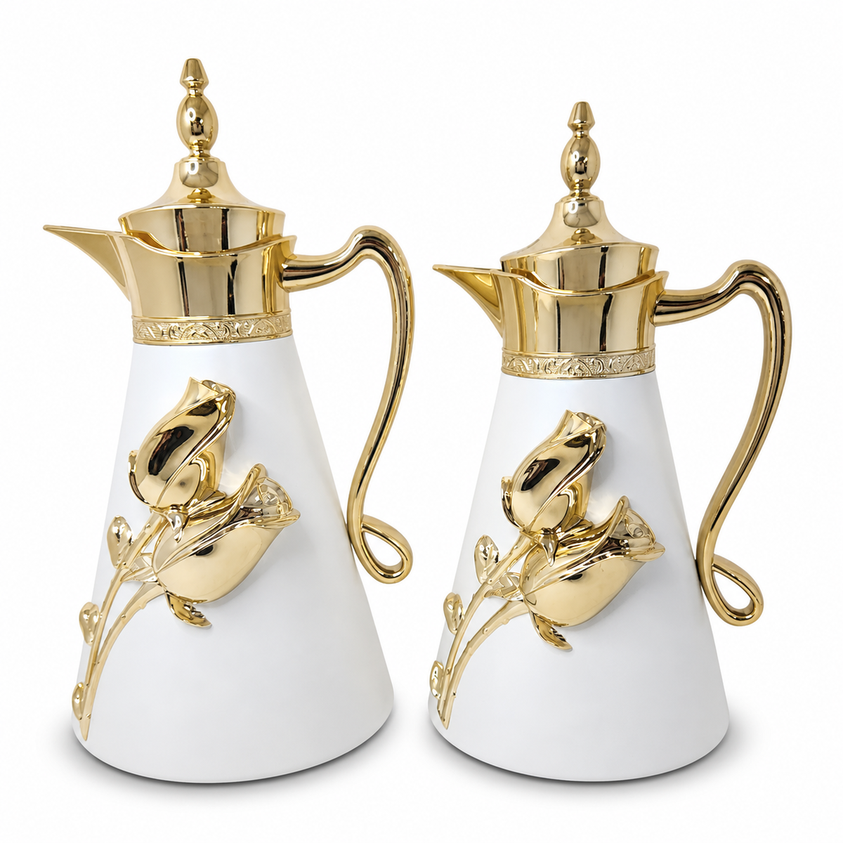 Luxury Gold Floral Coffee Carafe Set – Elegant Ceramic and Metal Pitchers for Home Decor and Entertaining